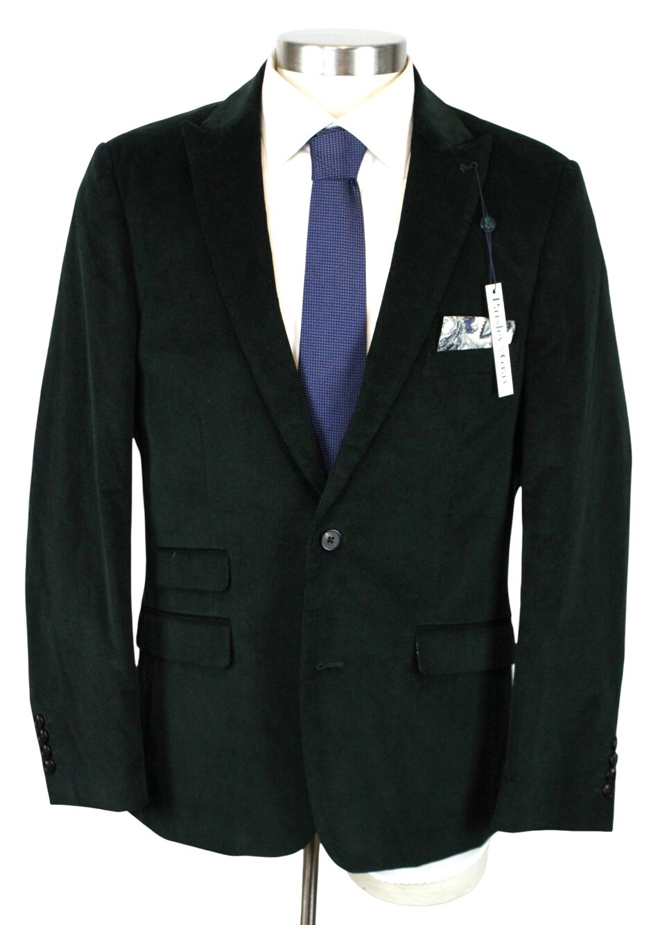 Paisley & Gray Sport Coat Mens 42 R Slim Fit Dark Green Corduroy Blazer Jacket